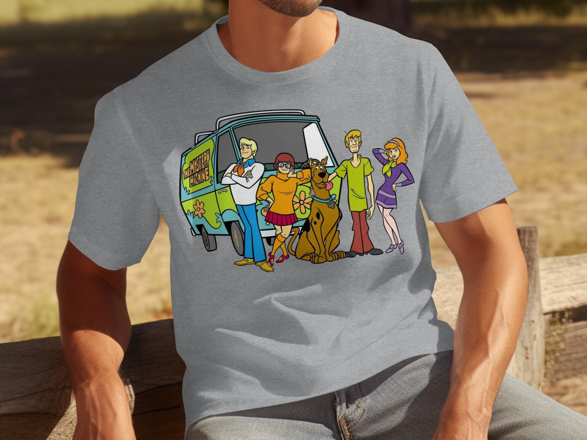 Scooby Doo Gang with Mystery Machine Graphic shirt