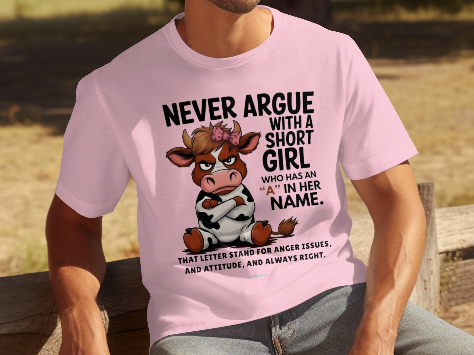 Never Argue With A Short Girl Funny Graphic T-Shirt